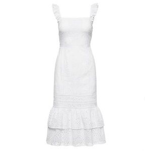 Banana Republic Eyelet Pinafore Dress 0P white